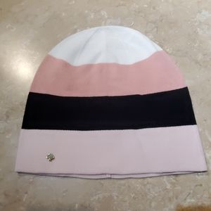 Kate Spade Pink & Black Stripe Knit Hat Beanie